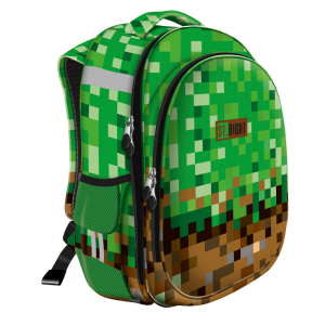 Ghiozdan St.Majewski St.Right PX, 36cm, clasele I-IV, 2 compartimente, 2 buzunare, verde, 653858
