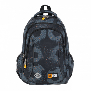 Ghiozdan St.Majewski Football, 39cm, 3 compartimente, 2 buzunare, negru, 627583