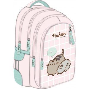 Ghiozdan St.Majewski Pusheen, 40cm, 4 compartimente, 2 buzunare, roz pastel, 659218