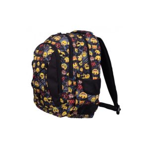 Ghiozdan St.Majewski emoji, 40, 3 compartimente, 2 buzunare, negru, BP-32 / 206085