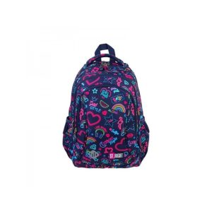 Ghiozdan St.Majewski St.Right Neon, 39cm, 3 compartimente, 2 buzunare, bleumarin, 39036