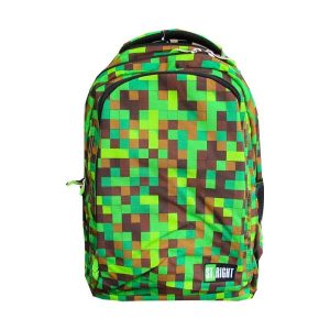 Ghiozdan St.Majewski St.Right Pixel Gamer, 45cm, 3 compartimente, 2 buzunare, verde cu maro, BP-57 / 45327
