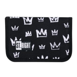 Penar neechipat St.Majewski St.Right Crowns, 1 fermoar, 2 extensii, negru cu coroane albe, PC-03 / 626579