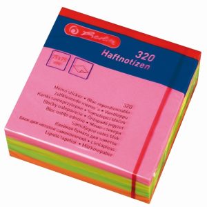 Bloc notițe adezive 75 x 75 mm, 80 file x 4 culori asortate