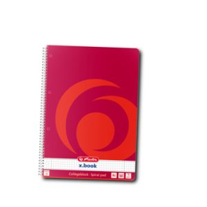 Caiet A4 cu spirală, 160 file, pătrățele, X.Book