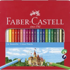 CREIOANE COLORATE 24 CULORI CUTIE METAL-2 FABER-CASTELL