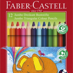 CREIOANE COLORATE TRIUNGHIULARE JUMBO 12 CULORI FABER-CASTELL