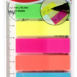 INDEX PLASTIC 12*45MM 8 CULORI*25 FILE RIGLA KORES