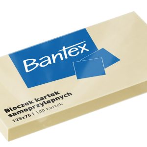 Bloc notițe adezive Bantex Post-it, 125 x 75 mm, 100 file, galben