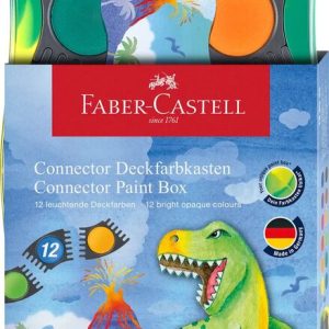 ACUARELE 12 CULORI CONNECTOR DINOZAURI 2025 FABER-CASTELL