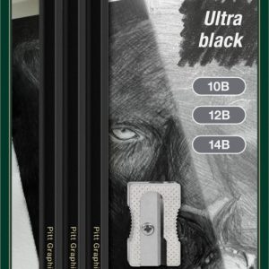 BLISTER 3 BUC CREION GRAFIT MAT 10B, 12B, 14B PITT FABER-CASTELL
