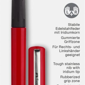 STILOU SCOLAR ROSU + 6 CARTUSE FABER-CASTELL BLISTER