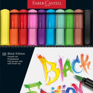 BRUSH PENS BLACK EDITION SET 10 CULORI FABER-CASTELL