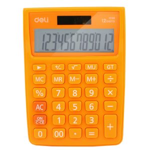 CALCULATOR BIROU 12DIG ALB-PORTOCALIU 1238 DELI