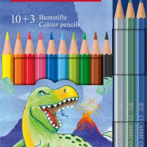 CREIOANE COLORATE 10+3 CULORI DINOZAURI FABER-CASTELL