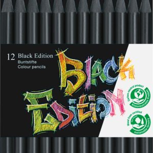 CREIOANE COLORATE 12 CULORI BLACK EDITION FABER-CASTELL