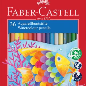 CREIOANE COLORATE ACUARELA 36 BUC + PENSULA FABER-CASTELL