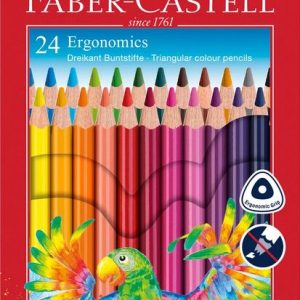 CREIOANE COLORATE TRIUNGHIULARE 24 CULORI ERGONOMICS FABER-CASTELL