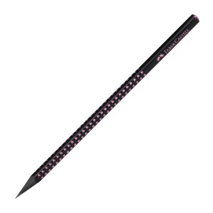 Creion grafit Faber-Castell Grip Sparkle Black Wood B, culori diverse