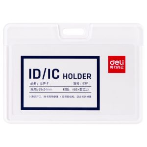 ECUSON ORIZONTAL RIGID PENTRU CARDURI 89*54MM RAMA ALBA DESCHIDERE LATERALA DELI