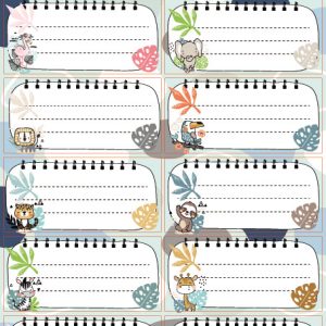 ETICHETE SCOLARE 30/SET ANIMALE SALBATICE TLS-833 TANEX