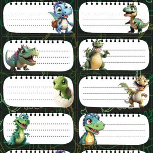 ETICHETE SCOLARE 30/SET DINO TLS-801 TANEX