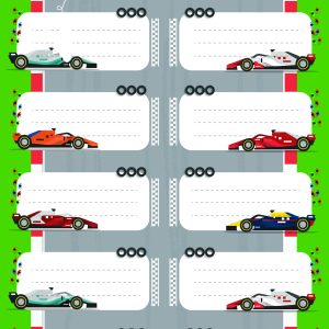 ETICHETE SCOLARE 30/SET MASINI DE CURSE TLS-749 TANEX
