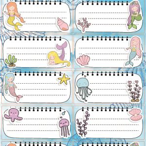 ETICHETE SCOLARE 30/SET MERMAIDS TLS-828 TANEX