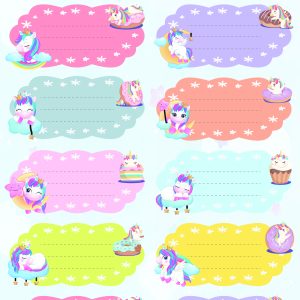 ETICHETE SCOLARE 30/SET UNICORNI 2 TLS-734 TANEX