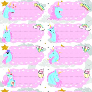 ETICHETE SCOLARE 30/SET UNICORNI TLS-727 TANEX