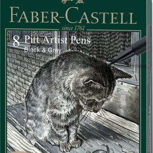 PITT ARTIST PEN SET 8 BUC NEGRU & GRI FABER-CASTELL