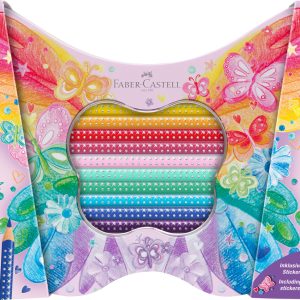 SET CADOU 20 CREIOANE COLORATE SPARKLE BUTTERFLY FABER-CASTELL