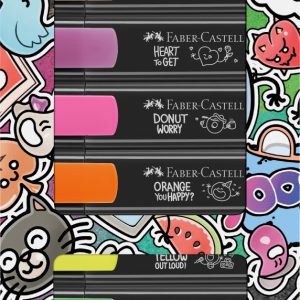 TEXTMARKER SET 8 GRAFFITI CUTIE CARTON FABER-CASTELL