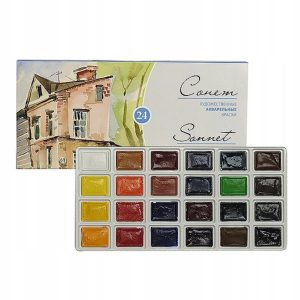 Acuarele studiu set 24 in cutie de carton Sonnet 35411590/3541139