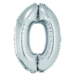 BALON FOLIE CIFRA 0 ARGINTIU 85 CM DACO BL850AG