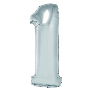 BALON FOLIE CIFRA 1 ARGINTIU 85 CM DACO BL851AG