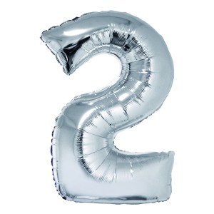 BALON FOLIE CIFRA 2 ARGINTIU 85 CM DACO BL852AG