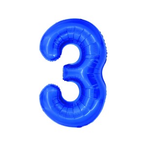 BALON FOLIE CIFRA 3 ALBASTRU 100 CM DACO BL1003A