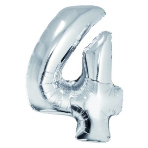 BALON FOLIE CIFRA 4 ARGINTIU 85 CM DACO BL854AG