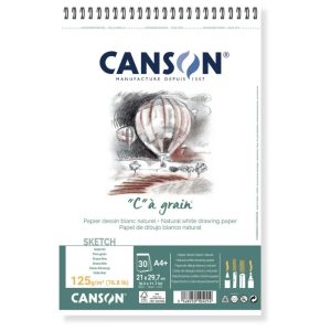 Bloc de Desen Canson C a grain cu spirala pe latura scurta 125g