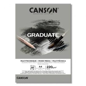 Bloc Mixed Media 220 g/mp 30F Graduate Grey Canson