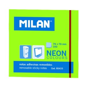 BLOC NOTES ADEZIV 76X76 NEON VERDE MILAN 85433
