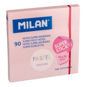 BLOC NOTES ADEZIV 76X76 ROZ PAL PASTEL MILAN 41711P890
