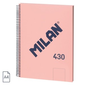 CAIET A4 80 FILE VELIN SPIRA MILAN ROZ 430 57141E80P