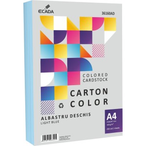 CARTON COLOR 160G/MP A4 250 COLI ECADA ALBASTRU DESCHIS 36160AD