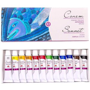 Culori acrilice set 12 x 10 ml Sonnet 2841095