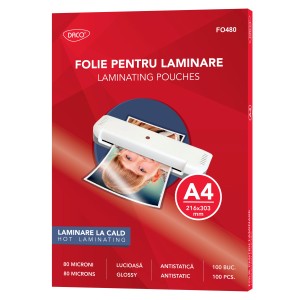 FOLIE LAMINARE A4 80 MICRONI 100/TOP DACO FO480