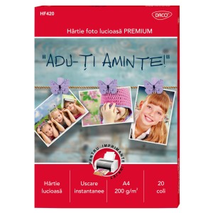 HARTIE FOTO A4 200G 20 COLI DACO HF420