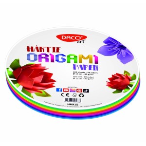 HARTIE ORIGAMI ROTUNDA 15CM 100/SET DACO HR915