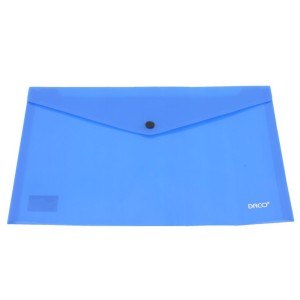 Mapă A5 din plastic tip plic cu capsă DACO MP125, 200 microni, diverse culori